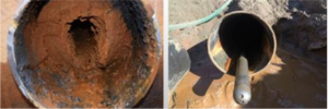 Before and After Ductile Iron Raw Water Main