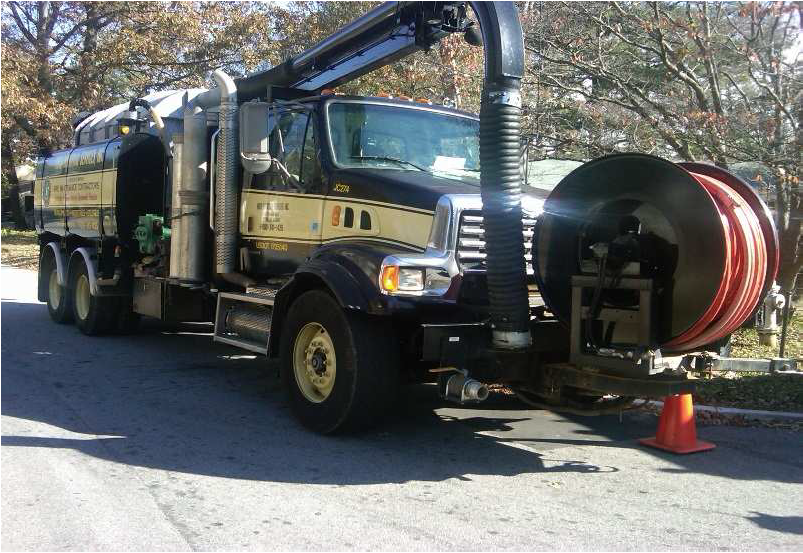 Truck preparing for sewer cleaning