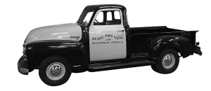 Vintage 1950s Carylon truck in black and white